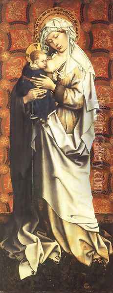 Virgin and Child c. 1410 Oil Painting - Robert Campin