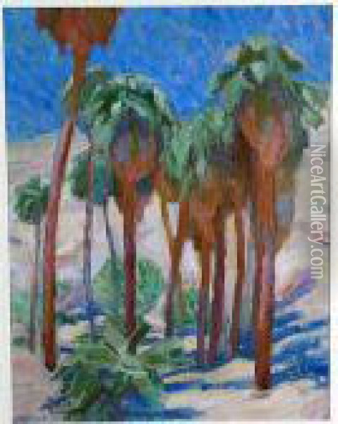 Palm Canyon Oil Painting - Edouard Antonin Vysekal