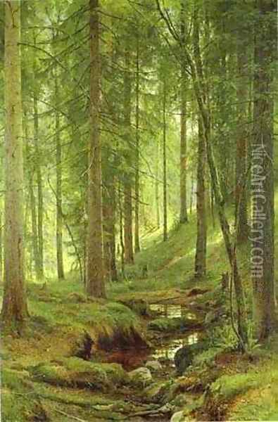 Stream By A Forest Slope 1880 Oil Painting - Ivan Shishkin