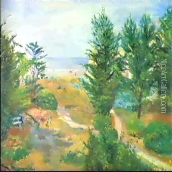 Strandlandschaft Oil Painting - Lucien Adrion