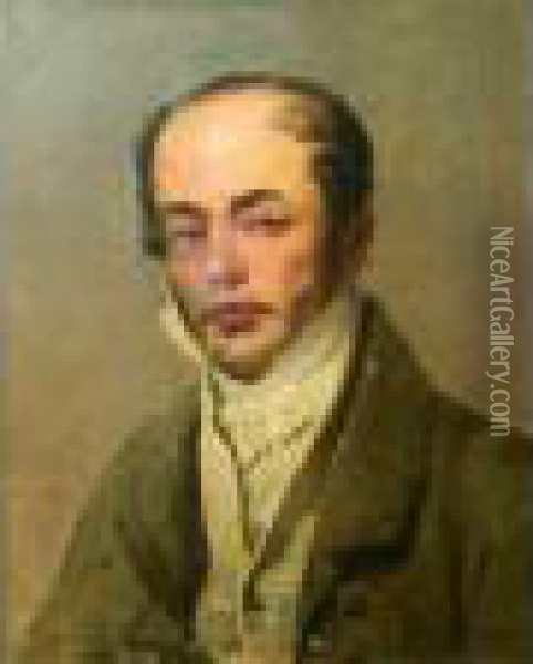 Portrait D'homme Oil Painting - Jean-Baptiste Mauzaisse