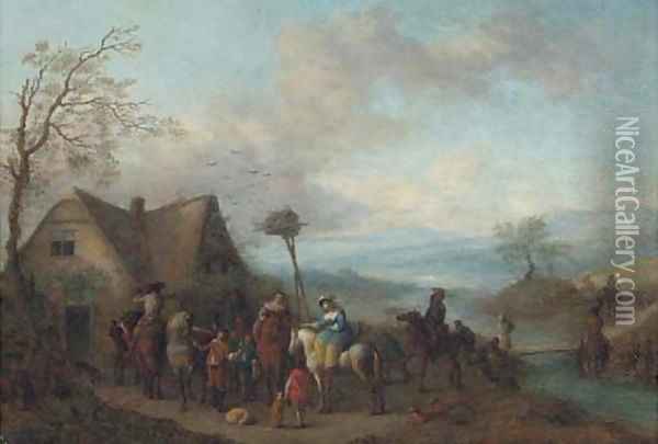 A hawking party Oil Painting - Philips Wouwerman