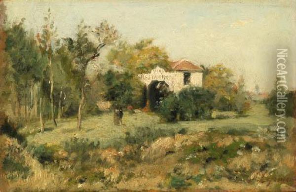 La Maison Blanche, Bois De Meudon Oil Painting - Stanislas Lepine