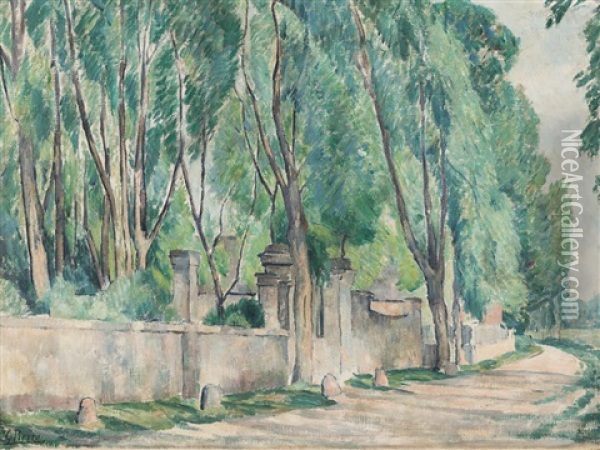 Tree Landscape Oil Painting - Gustave (Rene) Pierre