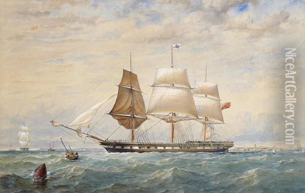The East Indiaman Oil Painting - Thomas Goldsworth Dutton