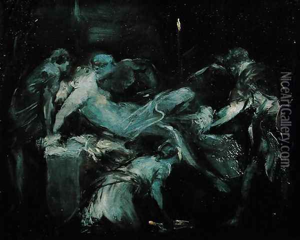 The Birth Scene Oil Painting - Jean-Baptiste Carpeaux