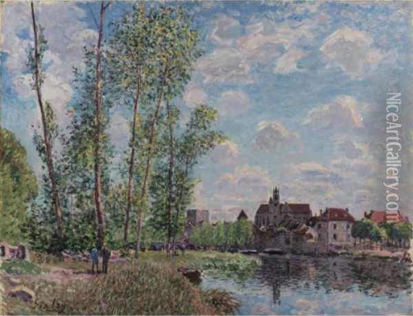 Moret, Vue Du Loing A- Apres-midi De Mai Oil Painting - Alfred Sisley