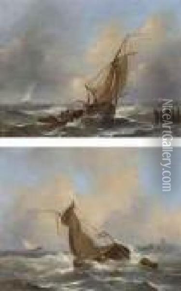 Sailing Of The Dutch Coast Oil Painting - Govert Van Emmerik
