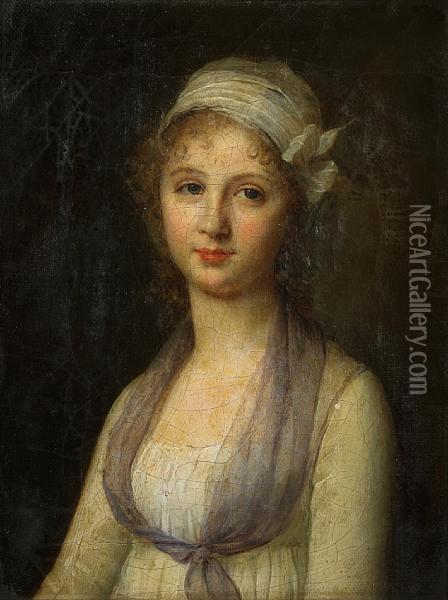 A Portrait Of A Young Woman Oil Painting - Louis Leopold Boilly
