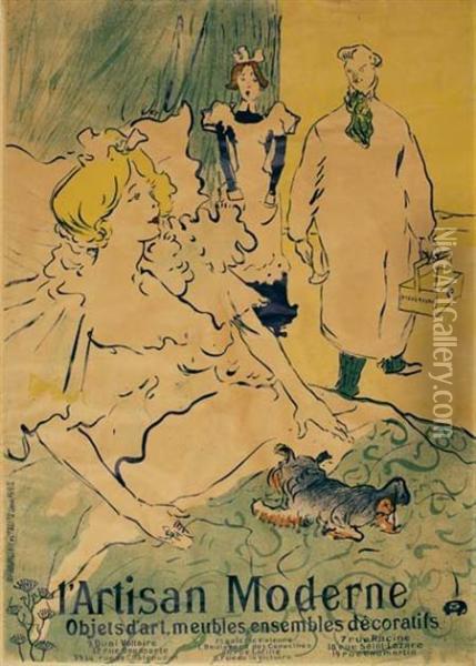 L'artisan Moderne Colorlithograph Oil Painting - Henri De Toulouse-Lautrec