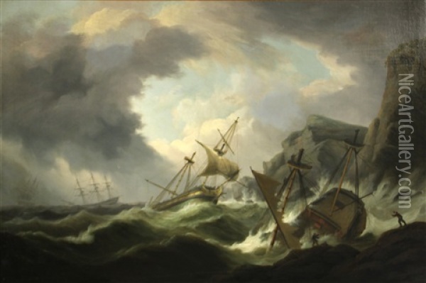 Perilous Waters Oil Painting - Thomas Luny