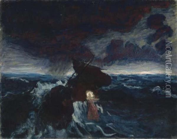 Boat In A Storm Oil Painting - Roderic O'Conor