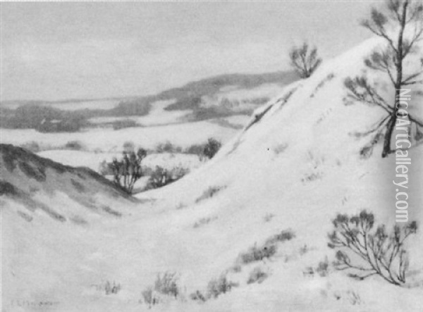 Snow Scene Oil Painting - Frank Convers Mathewson