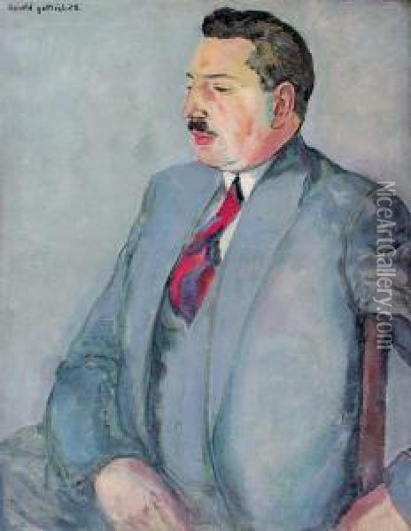 Portret Ericha Cohna, 1928 R. Oil Painting - Leopold Gottlieb