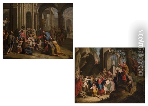 Jesus Bei Der Krankenheilung (+ Die Auferweckung Des Lazarus; 2 Works) Oil Painting - Frans Francken the Elder