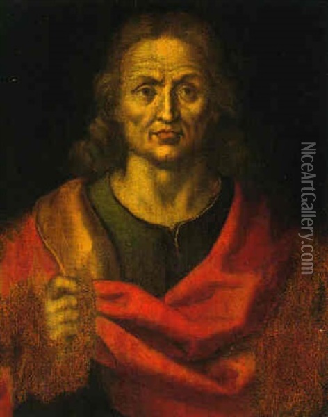 Christ As Salvator Mundi Oil Painting - Albrecht Duerer