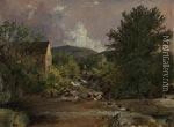 The Old Mill Oil Painting - Jasper Francis Cropsey