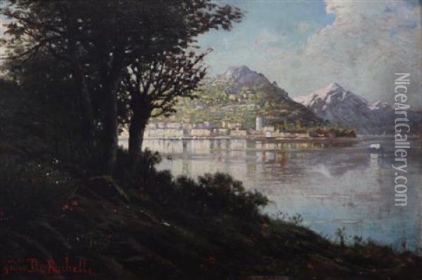 Italian Coastal Landscape Oil Painting - Egidio dall' (Olio) Oglio