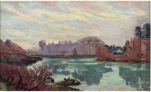 Bords De La Marne En Hiver, Vers 1892 Oil Painting - Armand Guillaumin