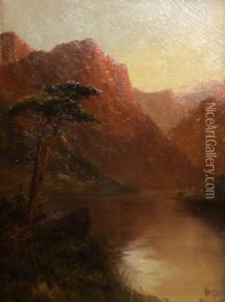 Highland Loch Oil Painting - John Henry Boel