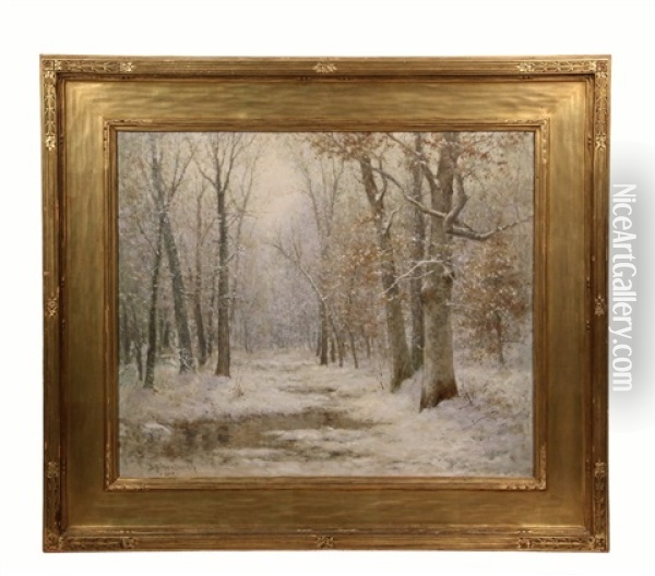 Winter Woods Oil Painting - Daniel F. Wentworth