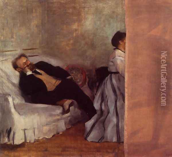 M. and Mme Edouard Manet Oil Painting - Edgar Degas