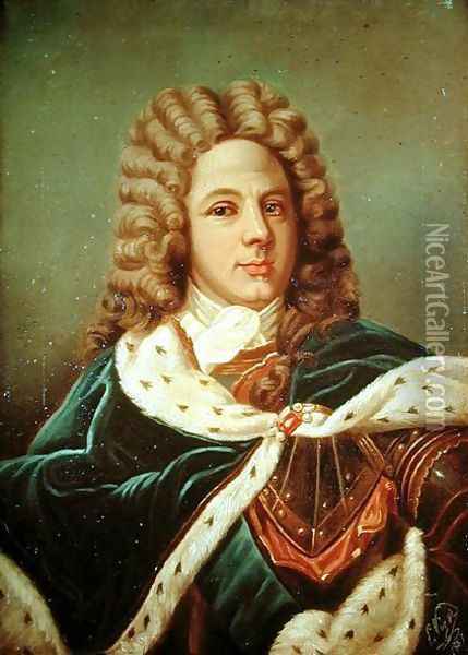 Portrait of the Duc de Saint-Simon 1675-1755 after a portrait by Hyacinthe Rigaud 1659-1743 1887 Oil Painting - Perrine Viger