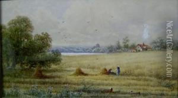 Figures In A Field Oil Painting - St. Clair Augustin Mulholland