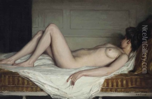Reclining Nude Oil Painting - Rene Francois Xavier Prinet