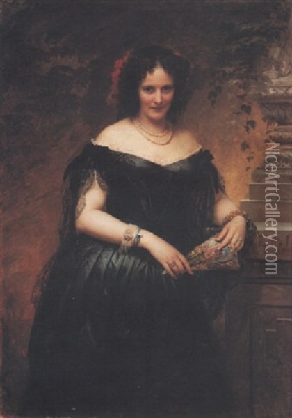Caroline Herzogin Von Tascher De La Pagerie, Geb. Baronesse Pergler De Perglas Oil Painting - Friedrich Kaulbach