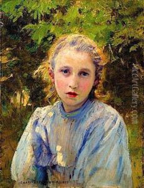 Portrait De Jeune Fille Oil Painting - Charles Sprague Pearce