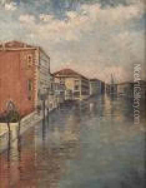 Venetian Canal Scene Oil Painting - Robert Wadsworth Grafton