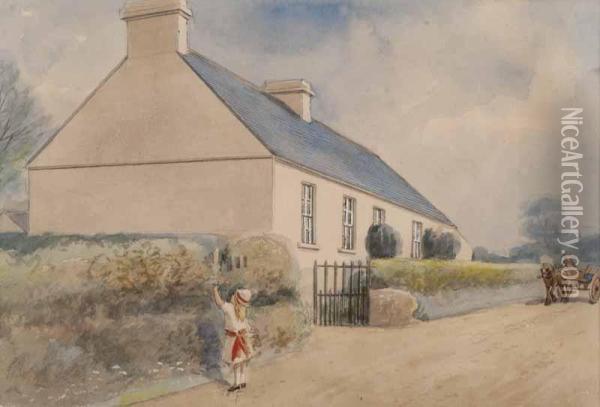 Cottage 
 Newry Road 
 Banbridge Oil Painting - Joseph Carey Carey