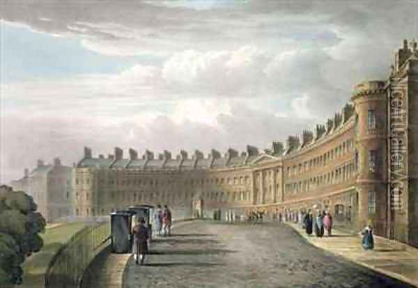 Lansdown Crescent Bath Oil Painting - David Cox