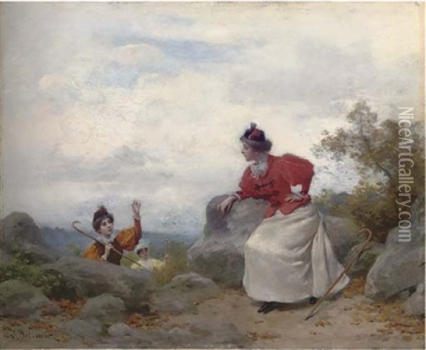 A Rest On The Way Oil Painting - Jules Frederic Ballavoine