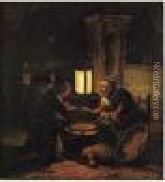 La Vendeuse De Beignets Oil Painting - Egbert van der Poel