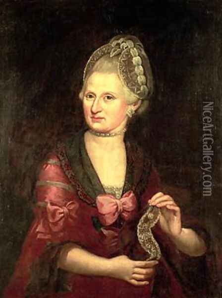 Anna Maria Mozart Oil Painting - Peter Anton Lorenzoni