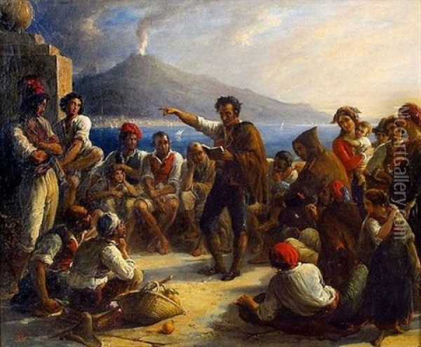 Les Revolutionnaires Napolitains Oil Painting - Alexandre Marie Colin