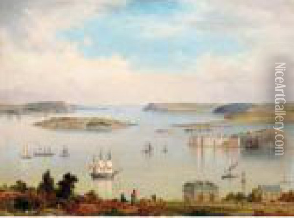 A View Of Cork Harbour Oil Painting - George Mounsey Wheatley Atkinson