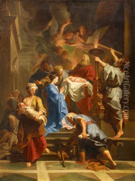 The Presentation In The Temple Oil Painting - Johann Kasper Sing