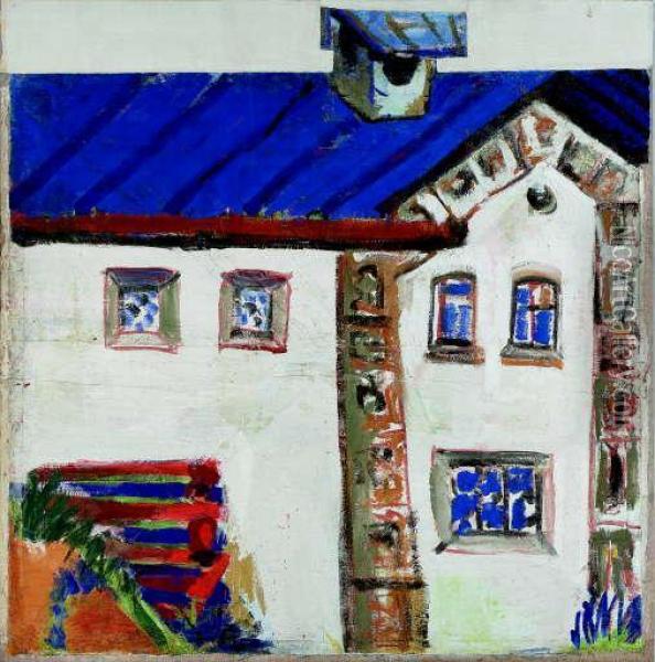 Engandiner Haus Mit Schornstein Oil Painting - Ernst Ludwig Kirchner