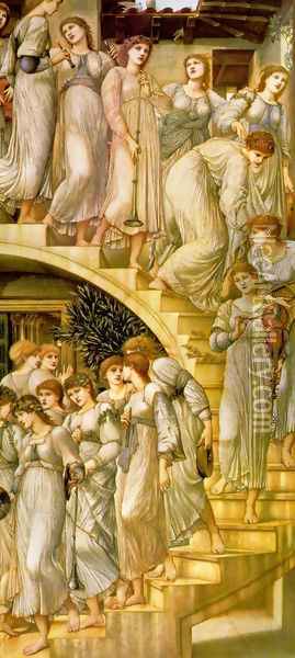 The Golden Stairs 1872-80 Oil Painting - Sir Edward Coley Burne-Jones