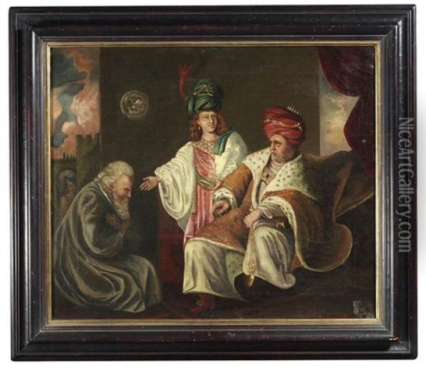Joseph Stellt Seinem Vater Dem Pharao Vor. Bezeichnungen Und Datierung Oil Painting -  Rembrandt van Rijn