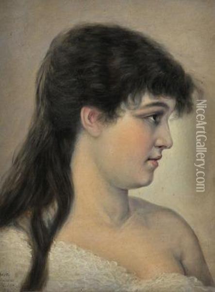 Portret Umelcovej Manzelky - Herecky Mari Jaszai Oil Painting - Vidor Kassai