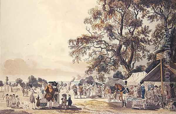 The Encampment in Hyde Park, 1780 Oil Painting - Paul Sandby