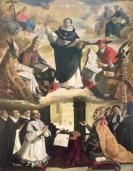 The Apotheosis of St. Thomas Aquinas, 1631 Oil Painting - Francisco De Zurbaran