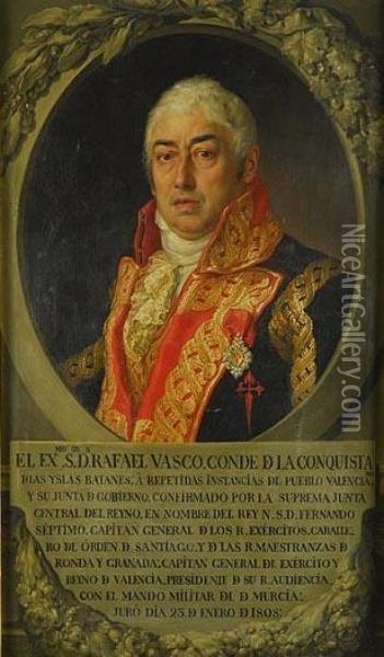 Retrato Del Conde De La Conquista, H. 1810 - 14 Oil Painting - Vicente Lopez y Portana