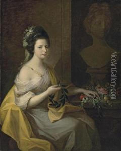 Portrait Of Lady Oil Painting - Angelica Kauffmann
