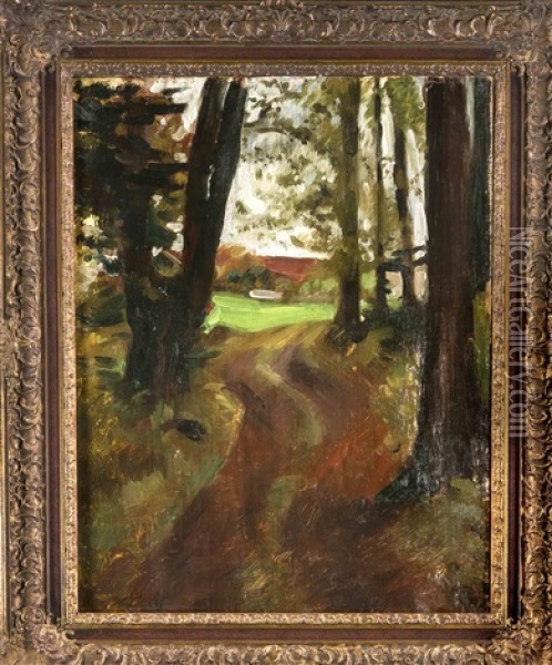 Waldweg Oil Painting - Thomas Herbst