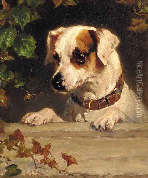 An inquisitive terrier Oil Painting - George Holmes